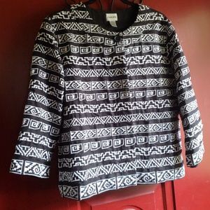 Chico's black and white blazer